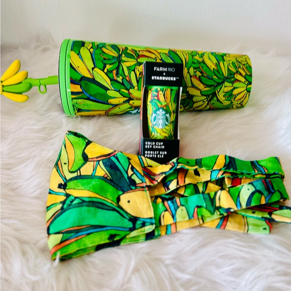 FARM Rio Tropical Banana Tumbler Matching Keychain And Face Mask